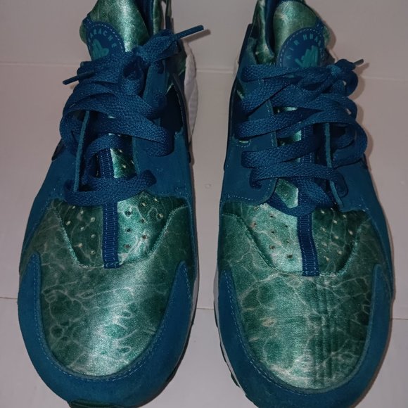 NIKE HUARACHE GREEN ABYSS TURBO GREEN SNEAKERS - Picture 5 of 7